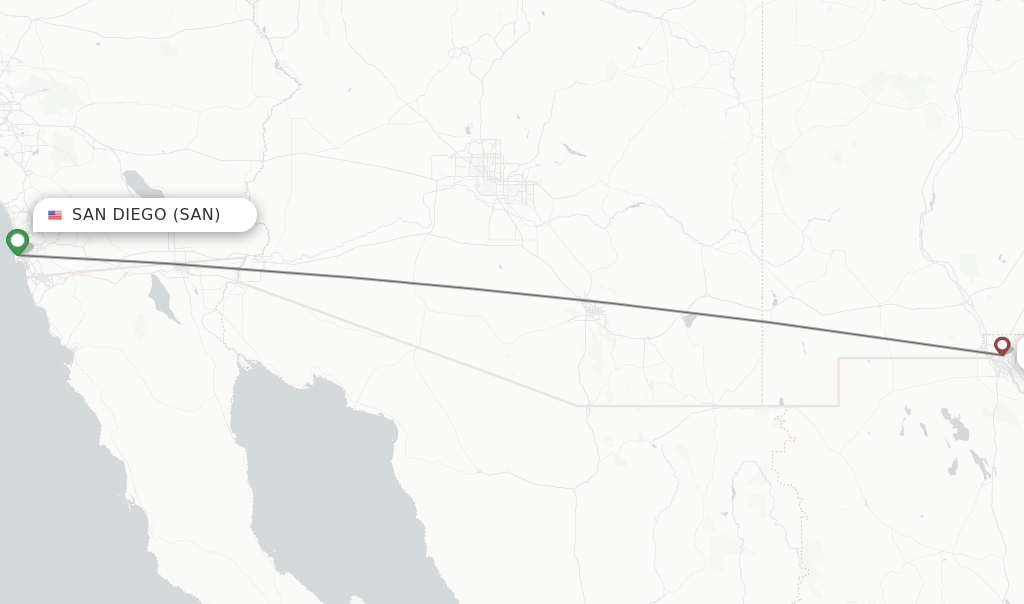 Direct (nonstop) flights from San Diego to El Paso schedules