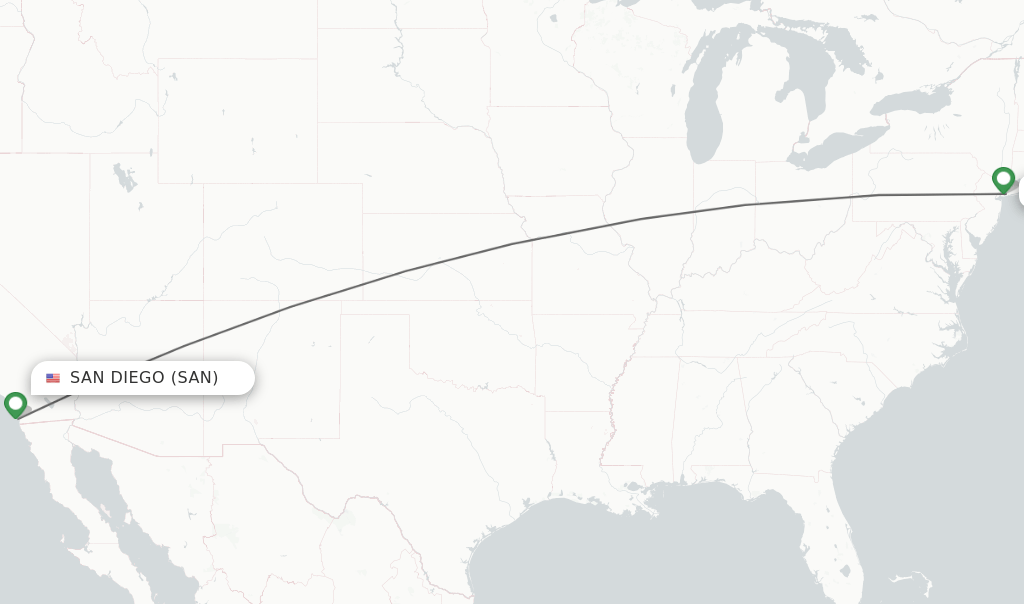 Direct (nonstop) flights from San Diego to New York schedules