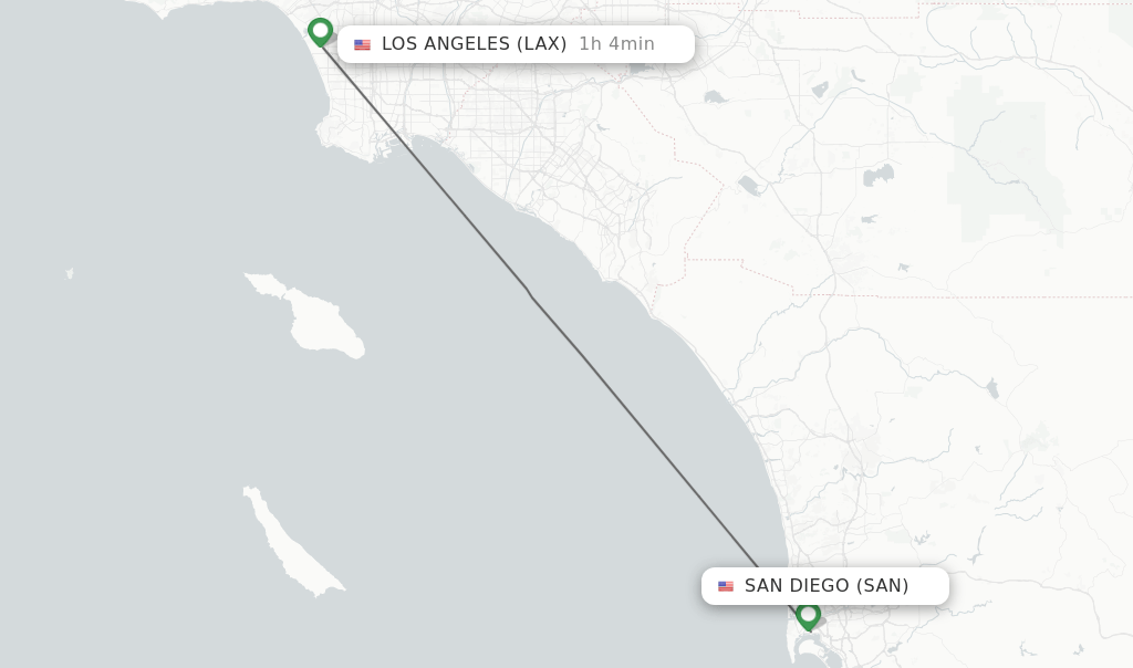 Direct (nonstop) flights from San Diego to Los Angeles schedules