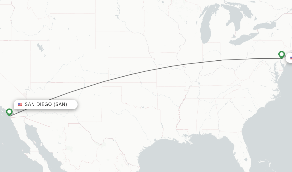 Direct (nonstop) flights from San Diego to Philadelphia schedules