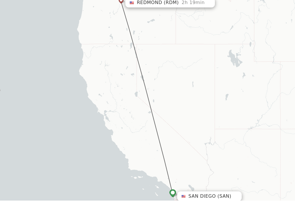 Direct (nonstop) flights from San Diego to Redmond schedules