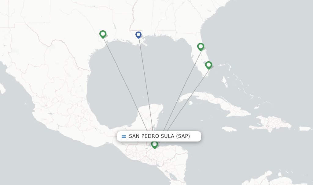 Spirit flights from San Pedro Sula, SAP
