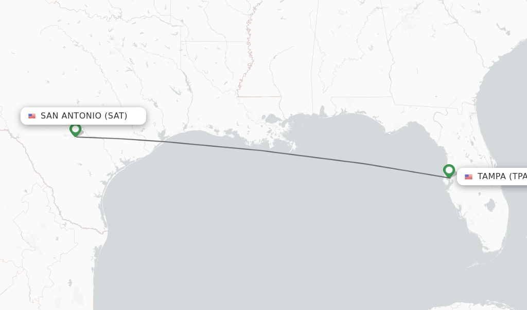Direct (nonstop) flights from San Antonio to Tampa schedules