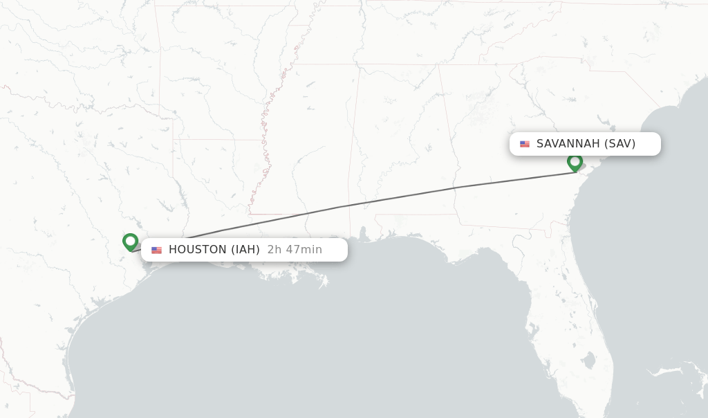 Direct (nonstop) flights from Savannah to Houston schedules