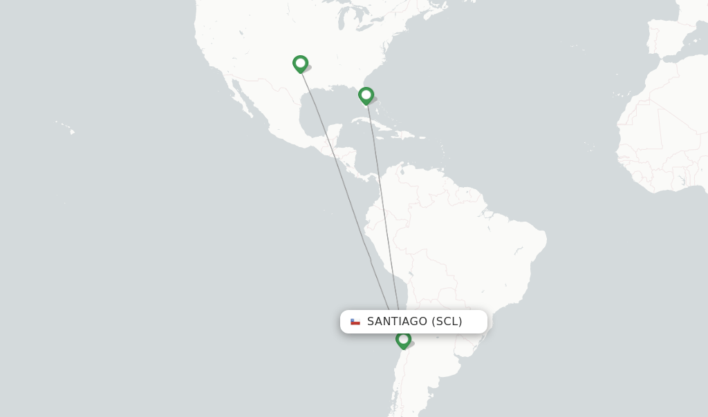 American Airlines flights from Santiago, SCL