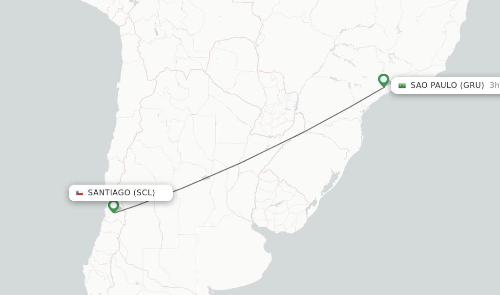 Direct (nonstop) flights from Santiago to Sao Paulo schedules