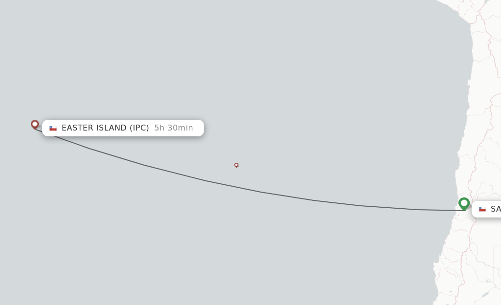 Direct (nonstop) flights from Santiago to Easter Island schedules