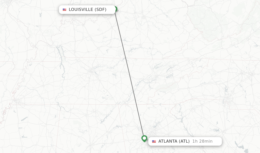 Direct (nonstop) flights from Louisville to Atlanta schedules