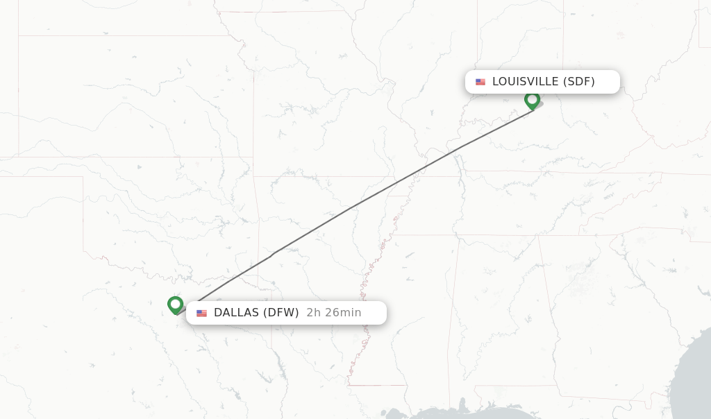 Direct (nonstop) flights from Louisville to Dallas schedules