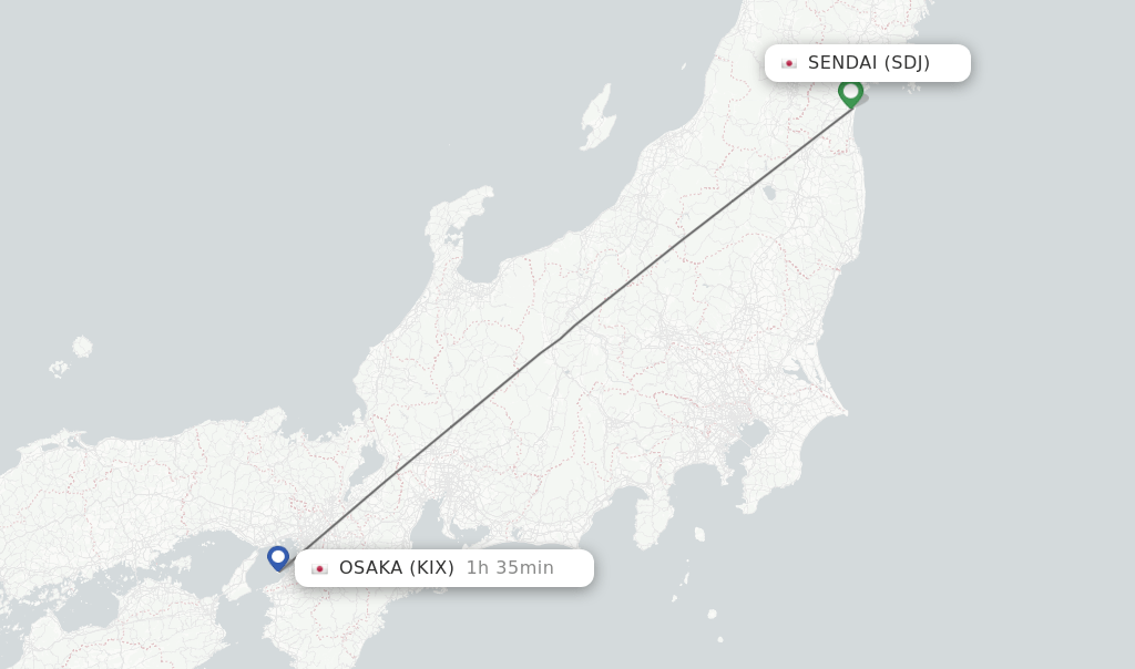 Direct (nonstop) flights from Sendai to Osaka schedules