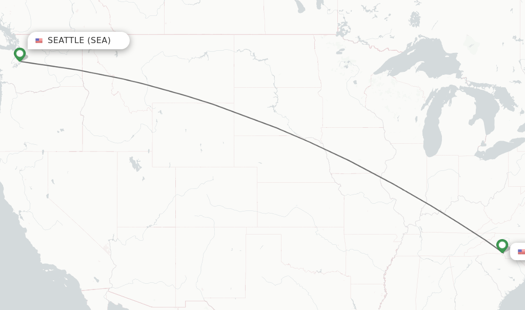 Direct (nonstop) flights from Seattle to Charlotte schedules