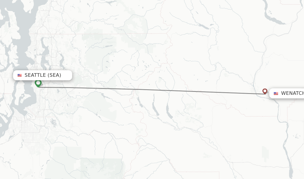 Direct (nonstop) flights from Seattle to Wenatchee schedules