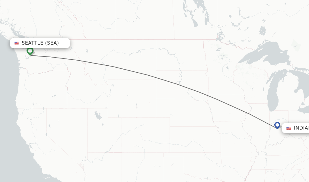 Direct (nonstop) flights from Seattle to Indianapolis schedules