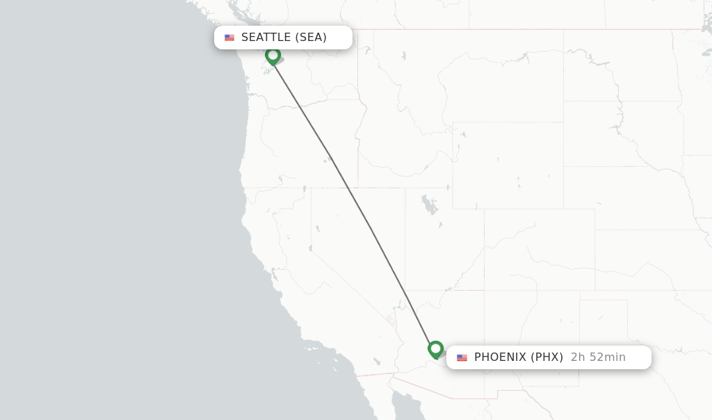 Direct (nonstop) flights from Seattle to Phoenix schedules
