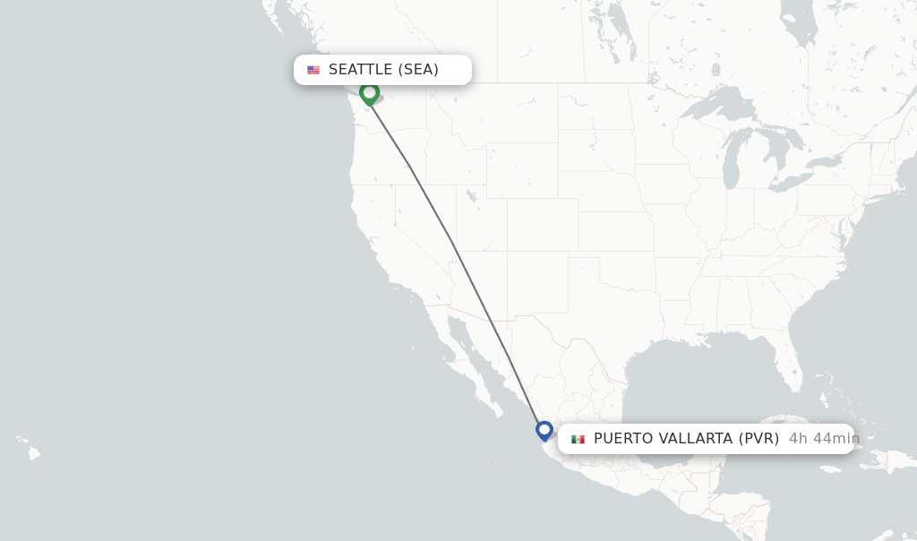 Direct (nonstop) flights from Seattle to Puerto Vallarta schedules