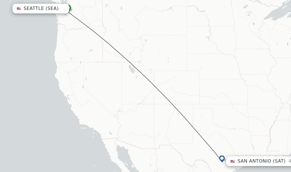 Direct (nonstop) flights from Seattle to San Antonio schedules