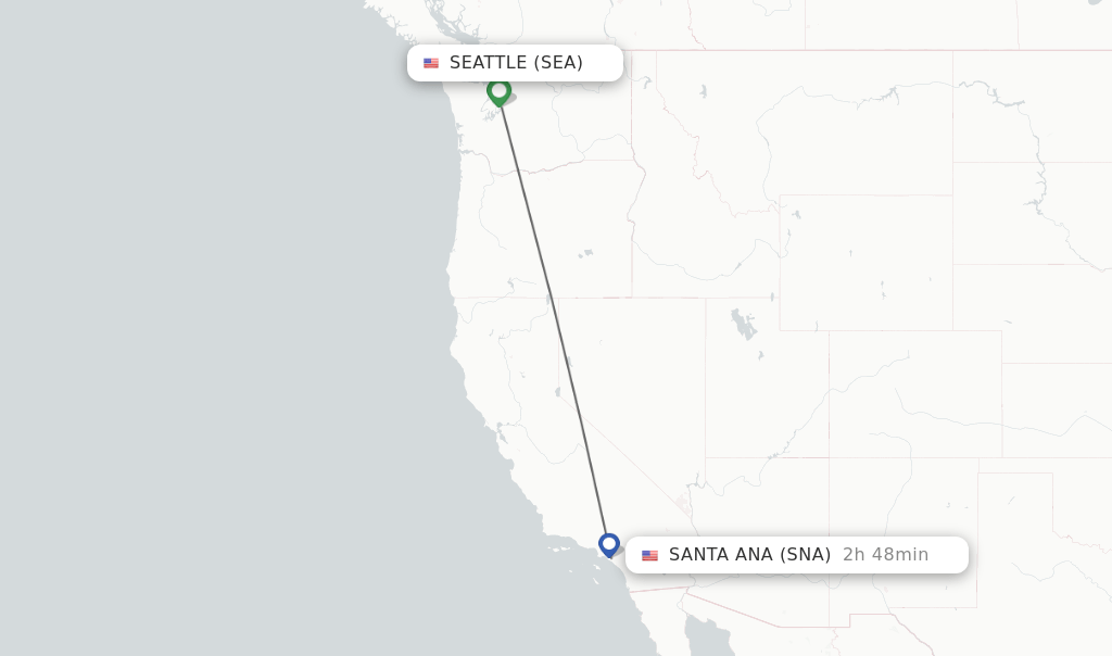 Direct (nonstop) flights from Seattle to Santa Ana schedules