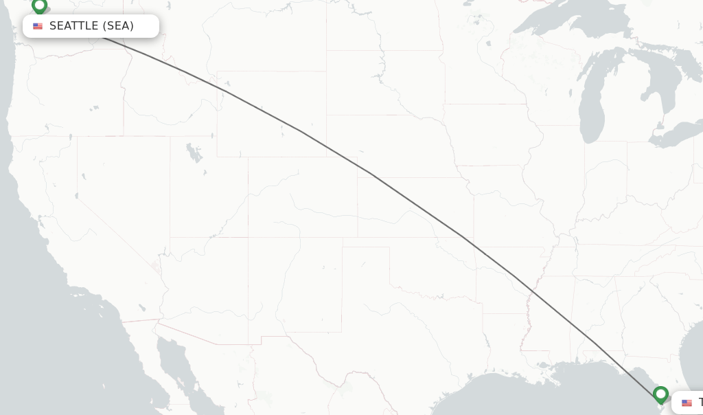Direct (nonstop) flights from Seattle to Tampa schedules