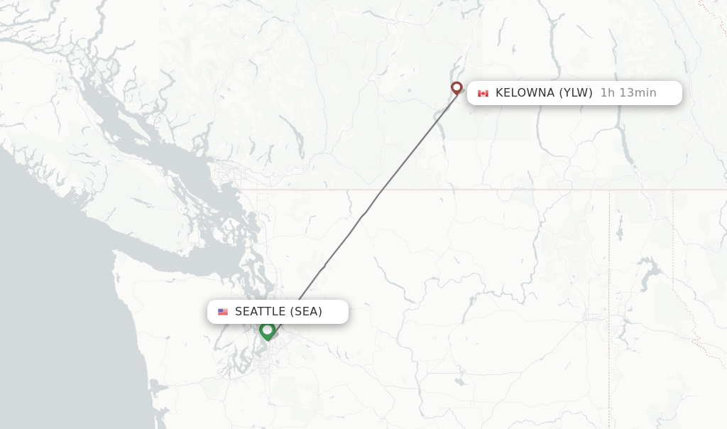 Direct (nonstop) flights from Seattle to Kelowna schedules