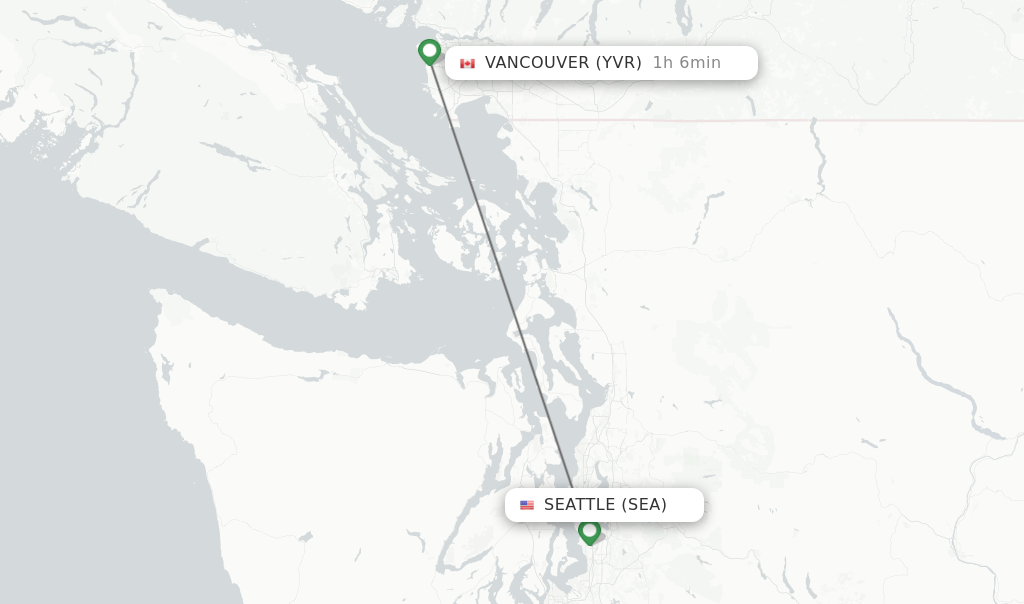 Direct (nonstop) flights from Seattle to Vancouver schedules