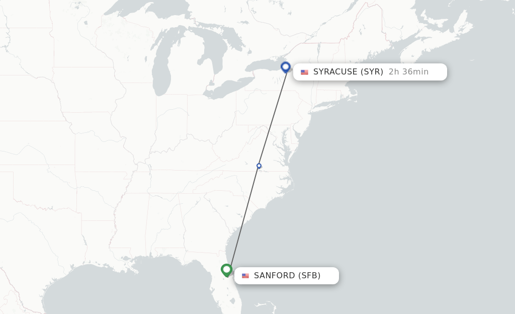 Direct (nonstop) flights from Orlando to Syracuse schedules