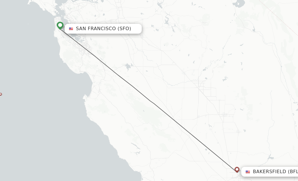 Direct (nonstop) flights from San Francisco to Bakersfield schedules