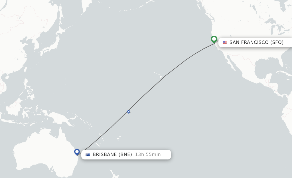 Direct (nonstop) flights from San Francisco to Brisbane schedules