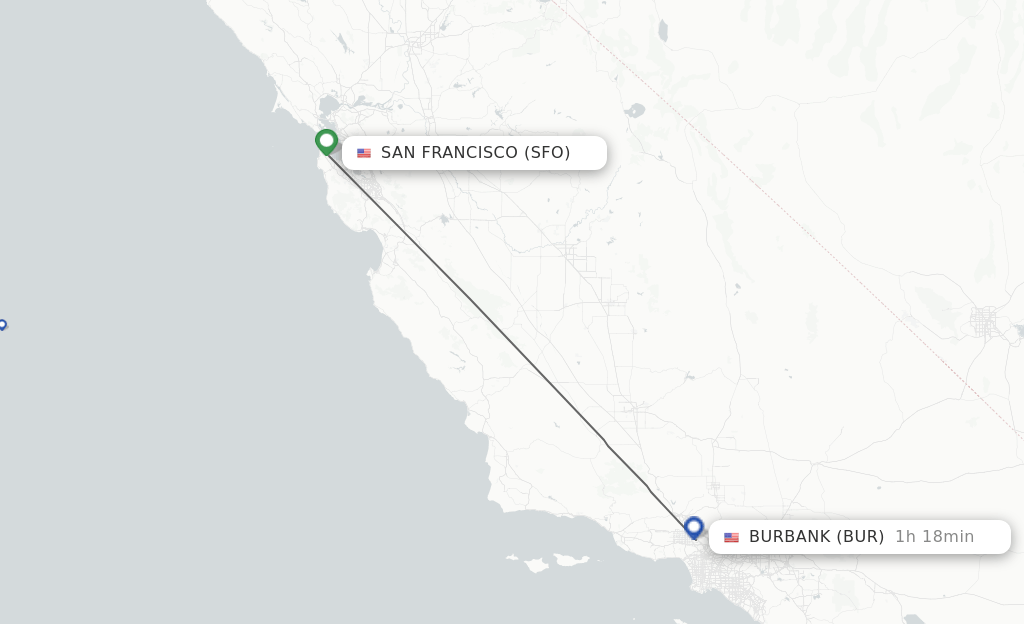 Direct (nonstop) flights from San Francisco to Burbank schedules