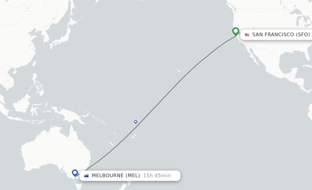 Direct (nonstop) flights from San Francisco to Melbourne schedules
