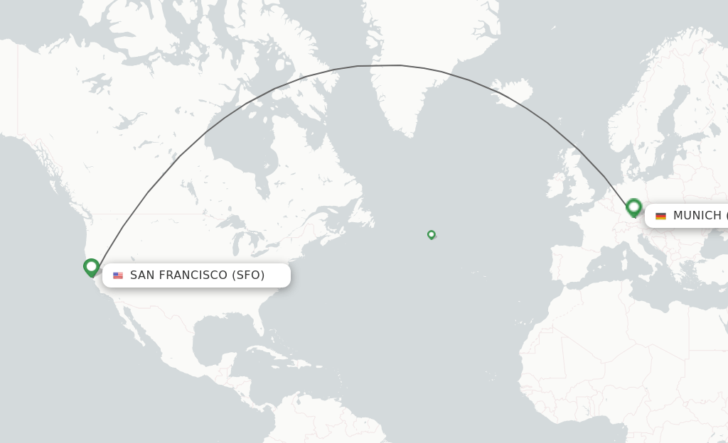 Direct (nonstop) flights from San Francisco to Munich schedules