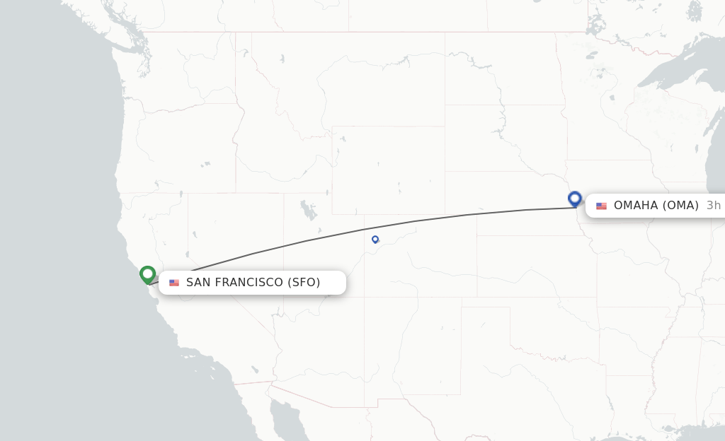 Direct (nonstop) flights from San Francisco to Omaha schedules