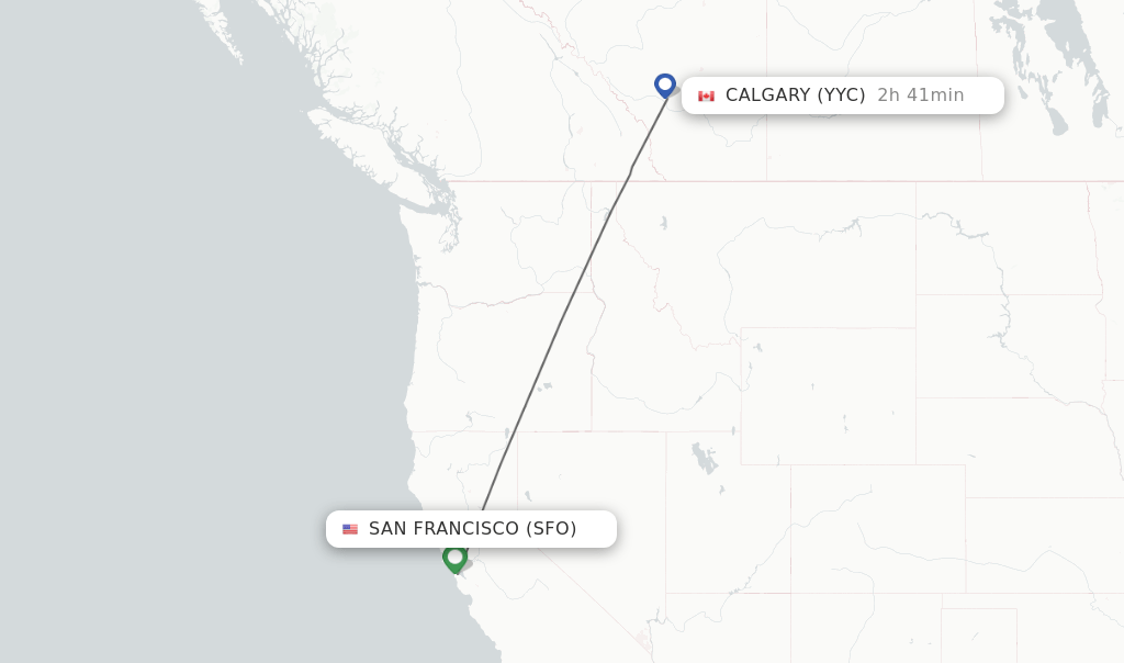 Direct (nonstop) flights from San Francisco to Calgary schedules