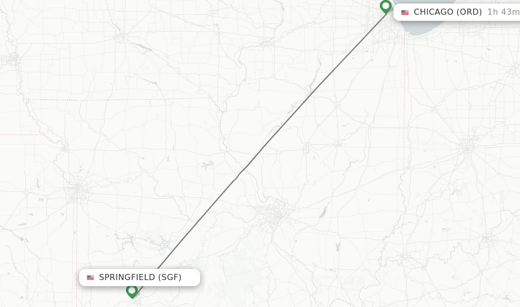 Direct (nonstop) flights from Springfield to Chicago schedules