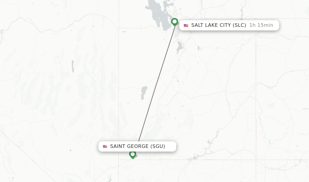 Direct (nonstop) flights from Saint to Salt Lake City
