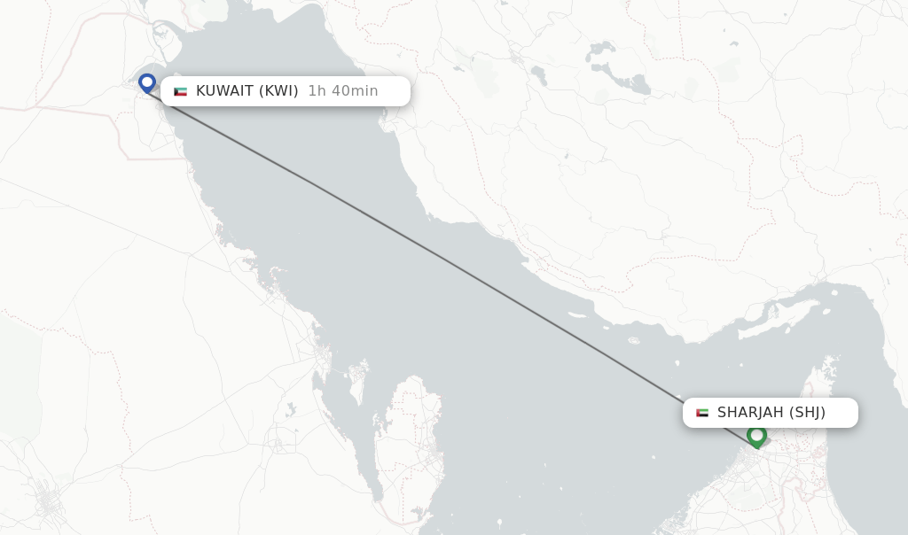 Direct (nonstop) flights from Sharjah to Kuwait schedules