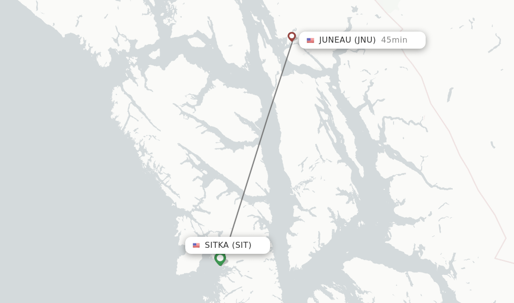 Direct (nonstop) flights from Sitka to Juneau schedules