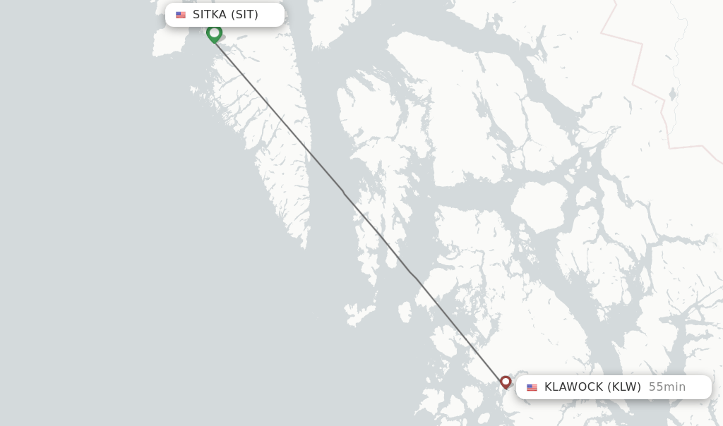 Direct (nonstop) flights from Sitka to Klawock schedules