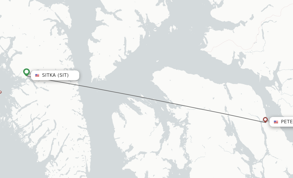 Direct (nonstop) flights from Sitka to Petersburg schedules