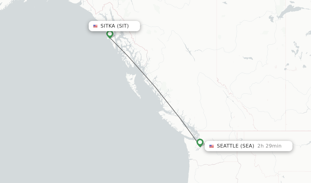 Direct (nonstop) flights from Sitka to Seattle schedules