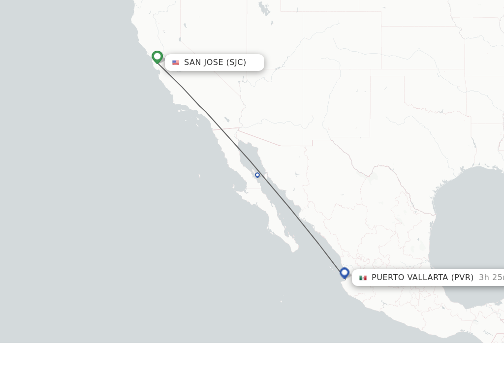 Direct (nonstop) flights from San Jose to Puerto Vallarta schedules