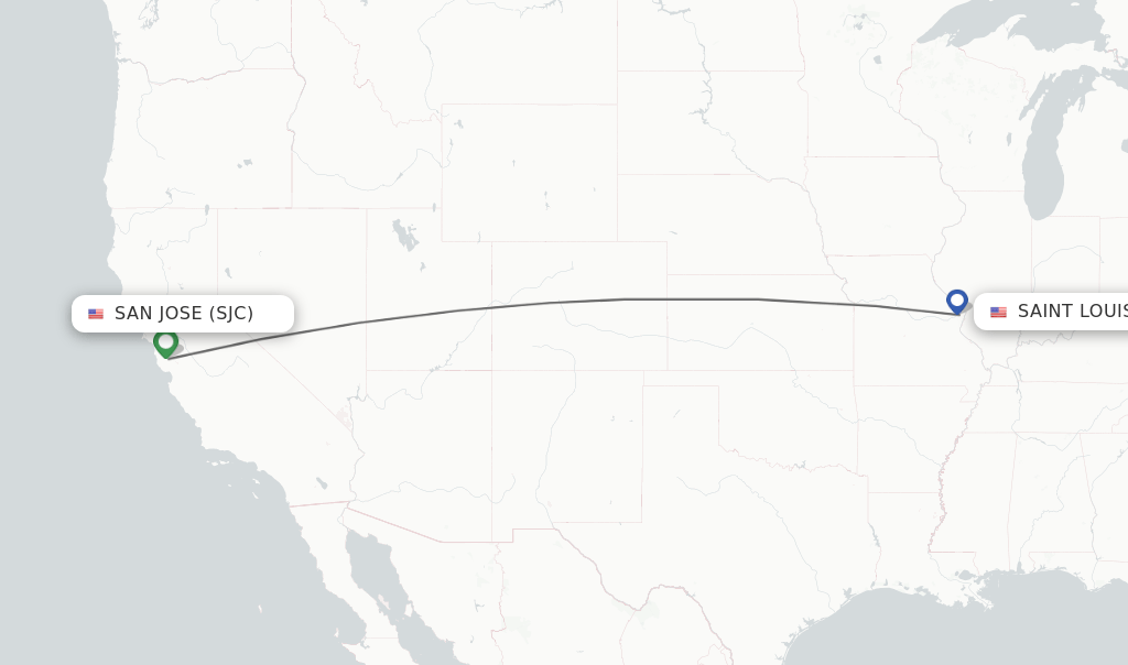 Direct (nonstop) flights from San Jose to Saint Louis schedules