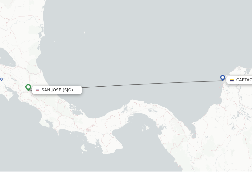 Direct (nonstop) flights from San Jose to Cartagena schedules
