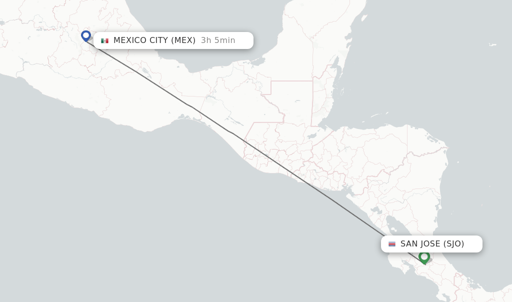 Direct (nonstop) flights from San Jose to Mexico City schedules