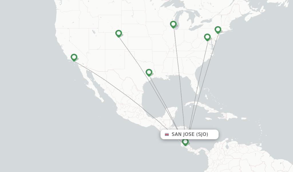 United flights from San Jose, SJO