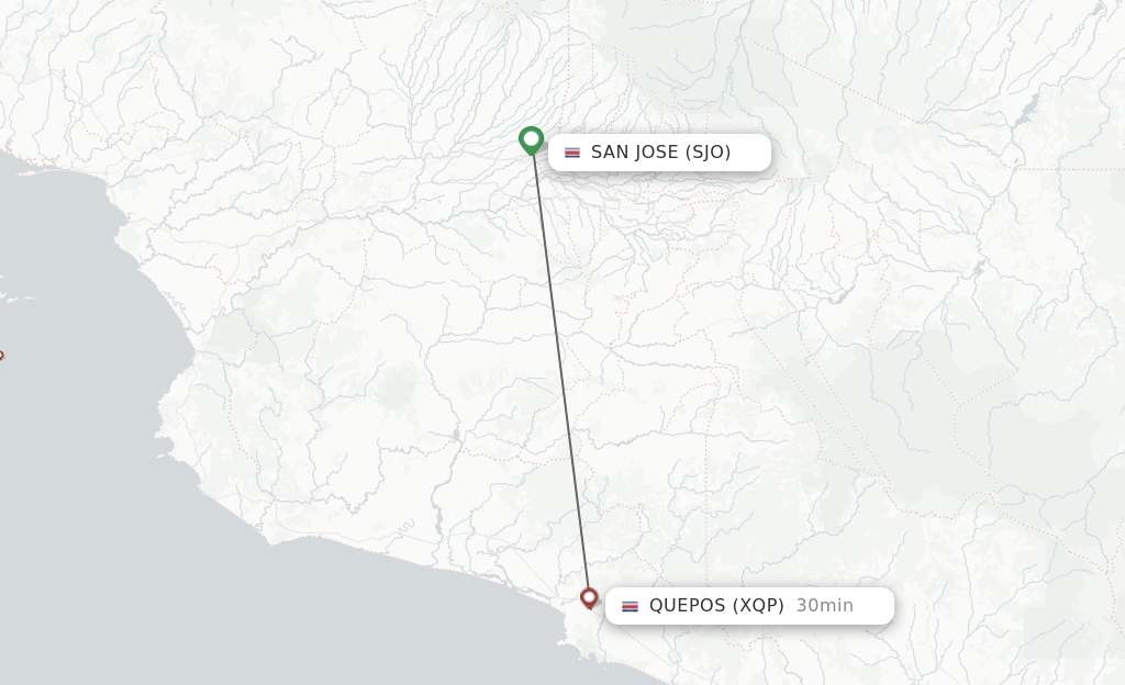 Direct (nonstop) flights from San Jose to Quepos schedules