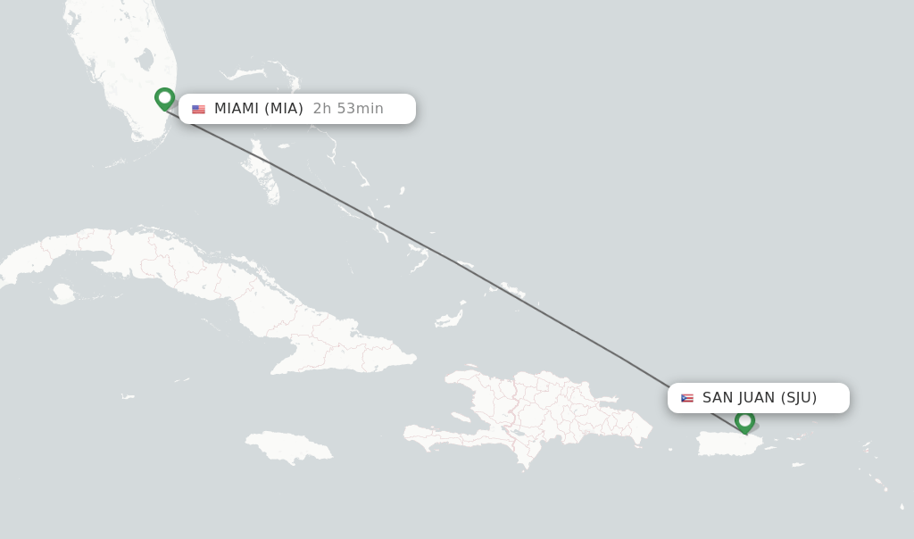 Direct (nonstop) flights from San Juan to Miami schedules