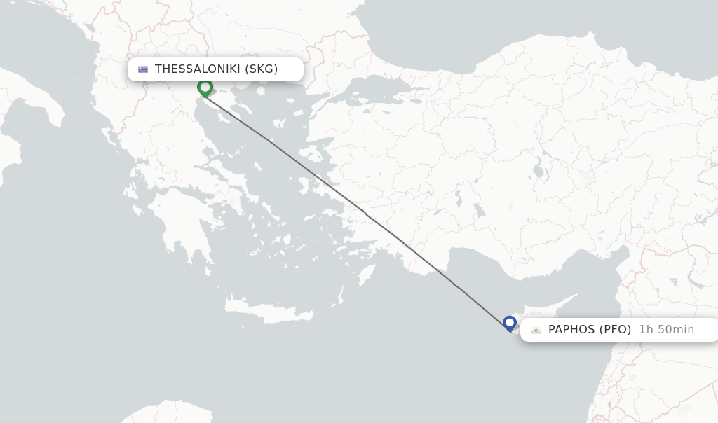 Direct (nonstop) flights from Thessaloniki to Paphos schedules