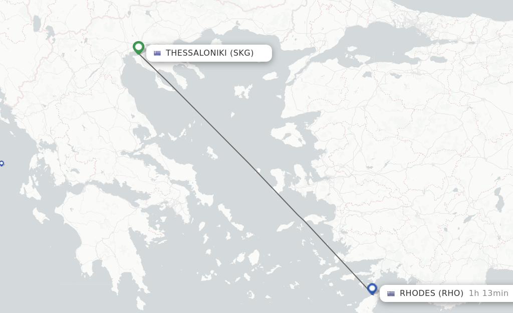 Direct (nonstop) flights from Thessaloniki to Rhodes schedules