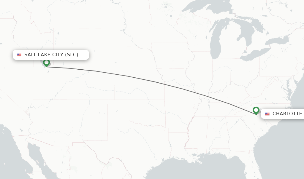 Direct (nonstop) flights from Salt Lake City to Charlotte schedules