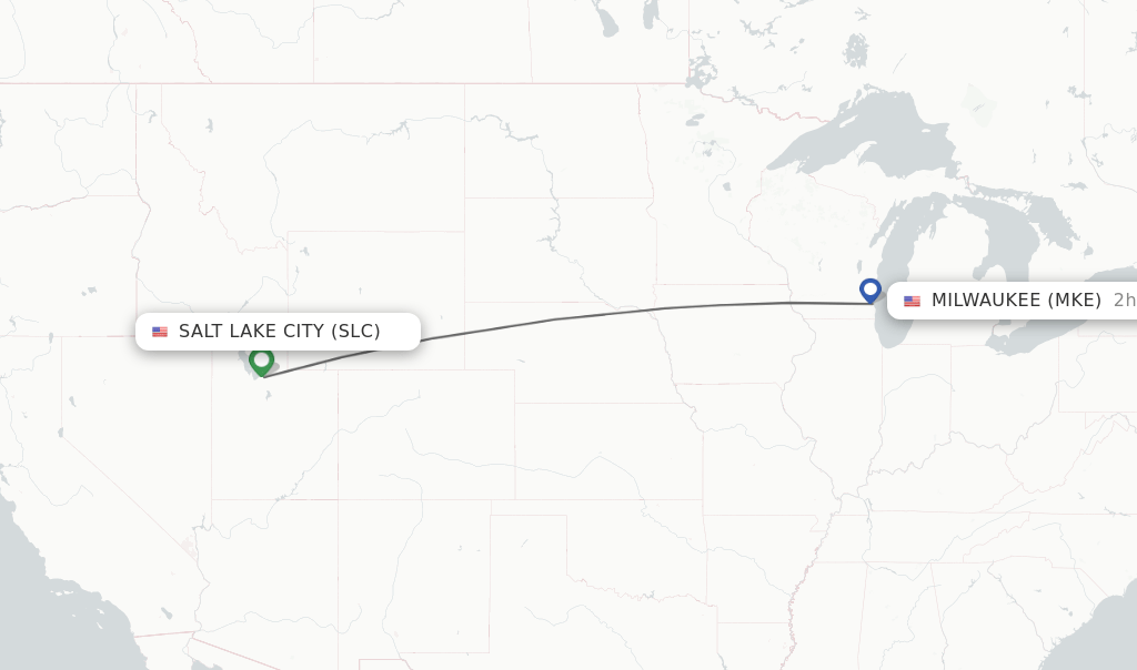 Direct (nonstop) flights from Salt Lake City to Milwaukee schedules
